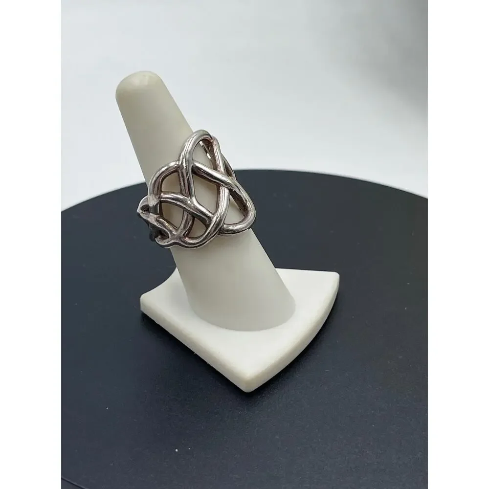 Sterling Silver Knot Statement Ring - Silver - Picture 3 of 8
